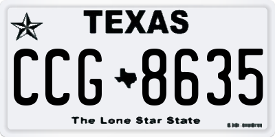 TX license plate CCG8635