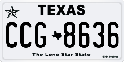 TX license plate CCG8636