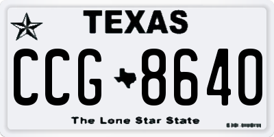 TX license plate CCG8640