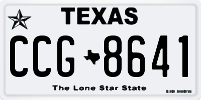 TX license plate CCG8641