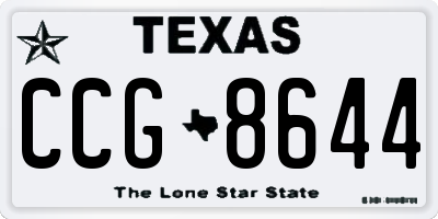 TX license plate CCG8644