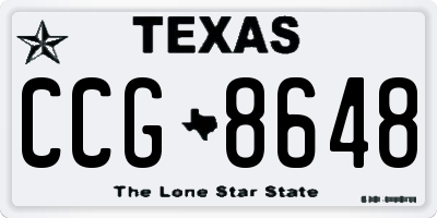 TX license plate CCG8648
