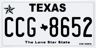 TX license plate CCG8652