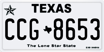 TX license plate CCG8653