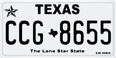 TX license plate CCG8655