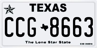 TX license plate CCG8663