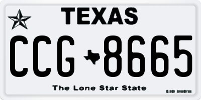 TX license plate CCG8665