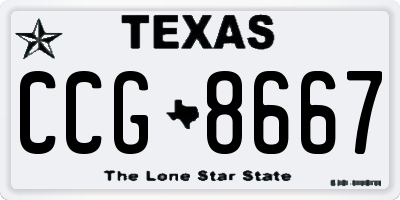 TX license plate CCG8667