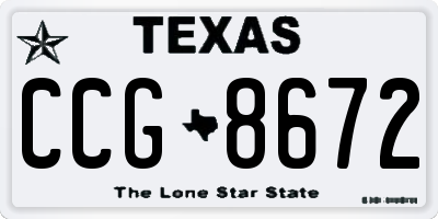 TX license plate CCG8672