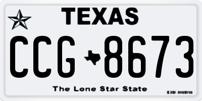 TX license plate CCG8673