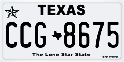 TX license plate CCG8675