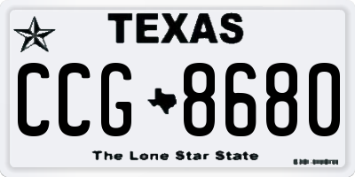 TX license plate CCG8680