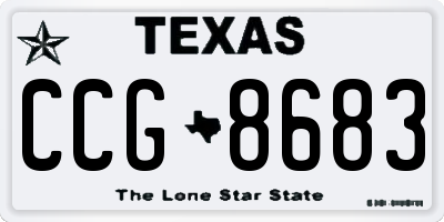 TX license plate CCG8683