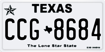 TX license plate CCG8684