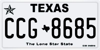 TX license plate CCG8685