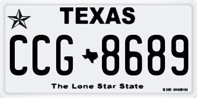 TX license plate CCG8689