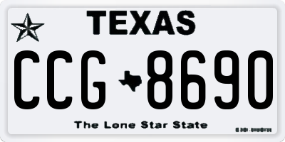 TX license plate CCG8690