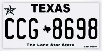 TX license plate CCG8698