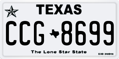 TX license plate CCG8699