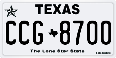 TX license plate CCG8700