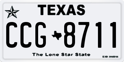 TX license plate CCG8711
