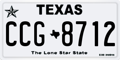 TX license plate CCG8712