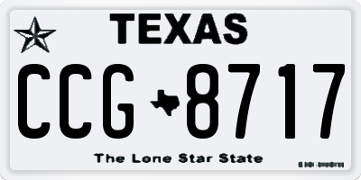 TX license plate CCG8717