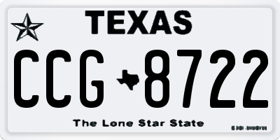 TX license plate CCG8722