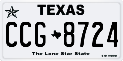 TX license plate CCG8724