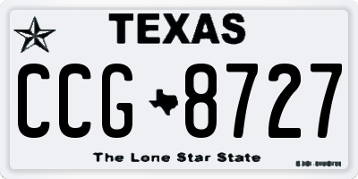 TX license plate CCG8727