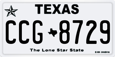 TX license plate CCG8729