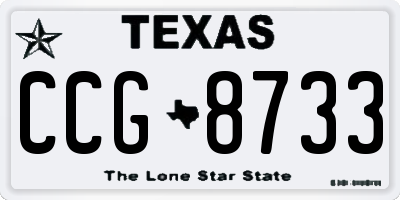 TX license plate CCG8733