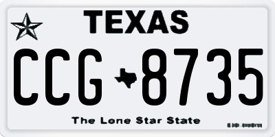 TX license plate CCG8735