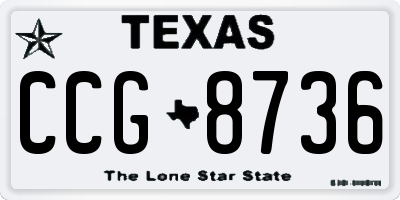TX license plate CCG8736