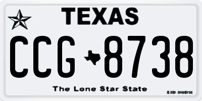 TX license plate CCG8738