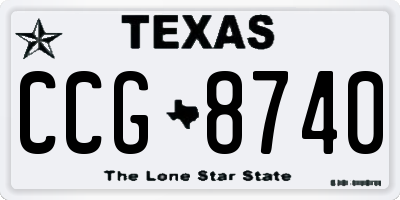 TX license plate CCG8740