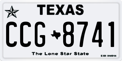 TX license plate CCG8741