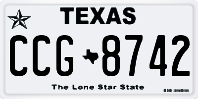 TX license plate CCG8742
