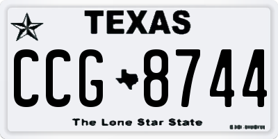 TX license plate CCG8744