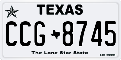 TX license plate CCG8745