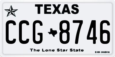 TX license plate CCG8746