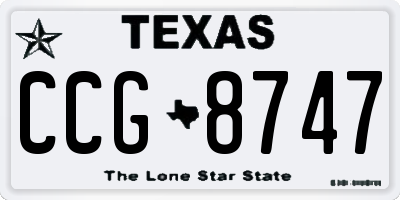 TX license plate CCG8747