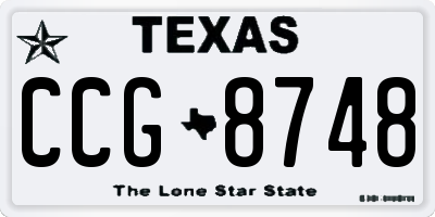 TX license plate CCG8748