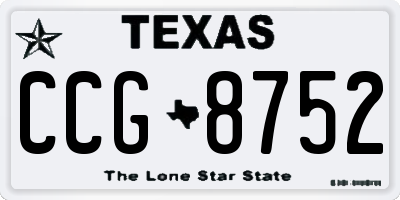 TX license plate CCG8752
