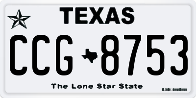 TX license plate CCG8753