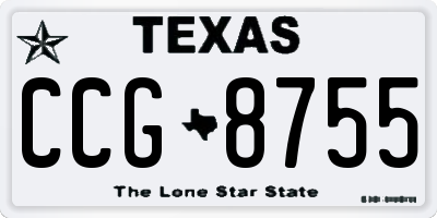 TX license plate CCG8755