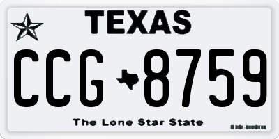 TX license plate CCG8759
