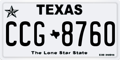 TX license plate CCG8760