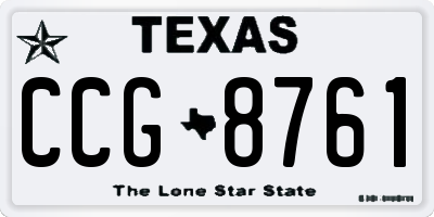 TX license plate CCG8761