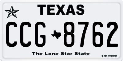 TX license plate CCG8762